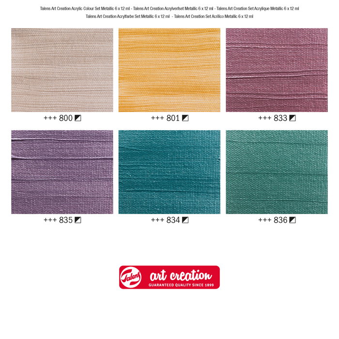 Talens Art Creation Set de pintura acrílica Metallic 6 x 12 ml